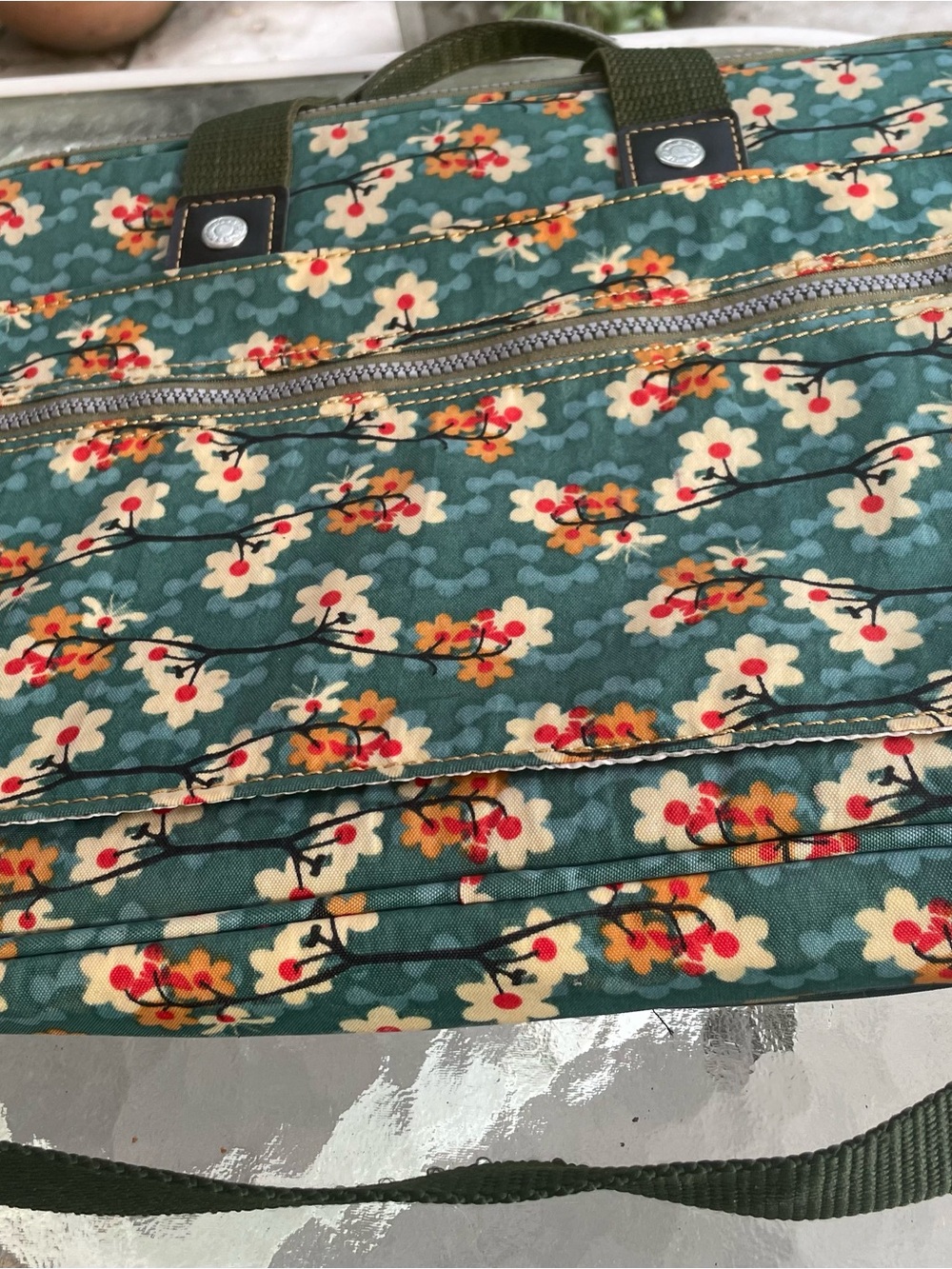 Kipling Colorful Floral Bag Shoulder Crossbody Laptop Case Travel Carry On - Picture 7 of 16